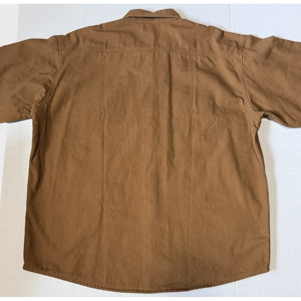 Carhartt S96BRN - Men's Shirt Jacket - Flannel Lined Canvas - 2XL Tall - NWT IRR